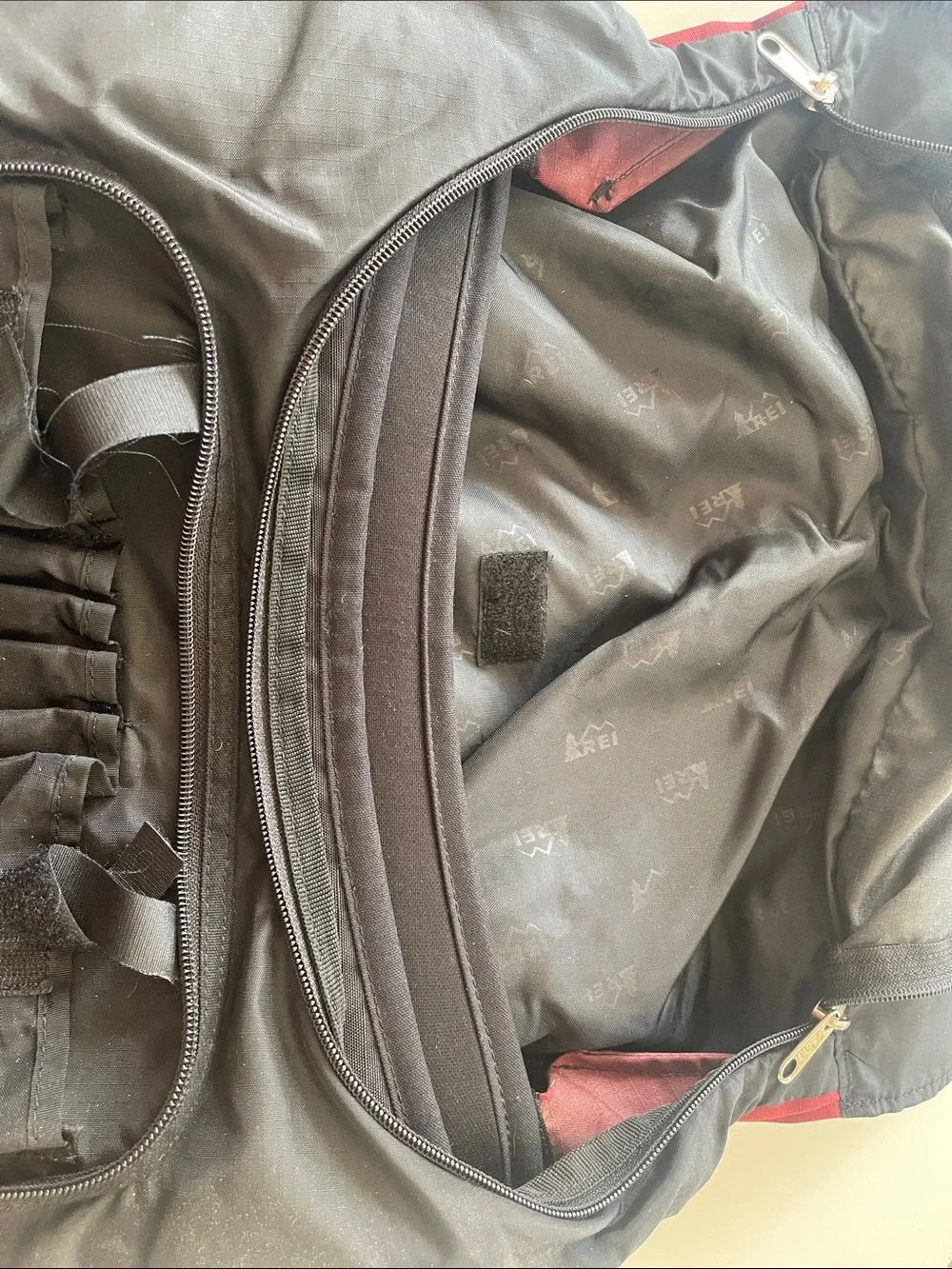 REI Muaette Black and Red Messenger Bag